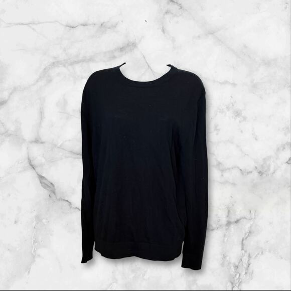 Banana Republic Men’s Medium 100% Merino Wool Black Crewneck Sweater - Picture 1 of 6
